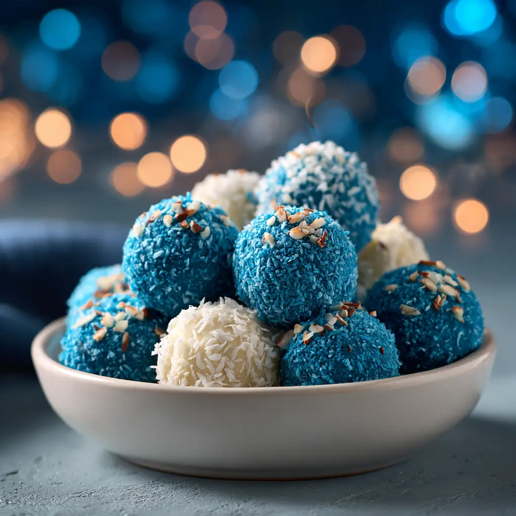 The process of rolling the white chocolate truffle filling into smooth balls before chilling and dipping.
