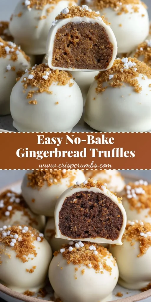 A close-up view of Gingerbread Truffles fully encased in a smooth, thick white chocolate shell with a dusting of cinnamon and tiny white sugar sprinkles.