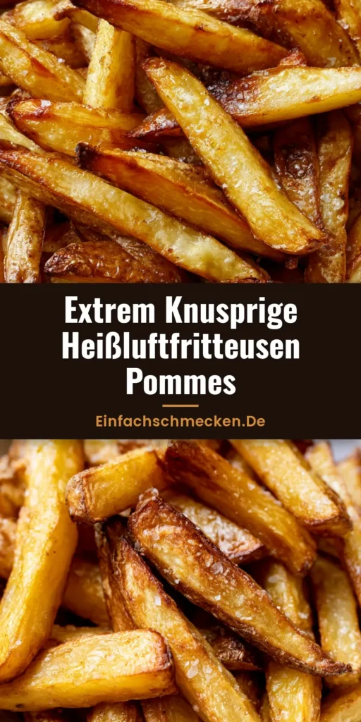 Knusprige Pommes Heißluftfritteuse in einer weißen Schale, goldbraun serviert.