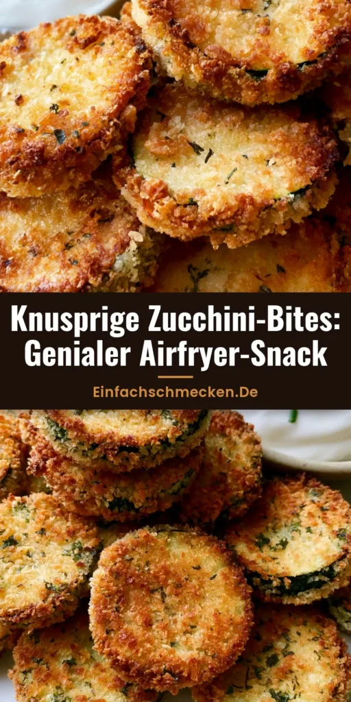 Knusprige Zucchini Heißluftfritteuse Scheiben mit Panko-Kruste und weißem Dip auf einem rustikalen Teller.