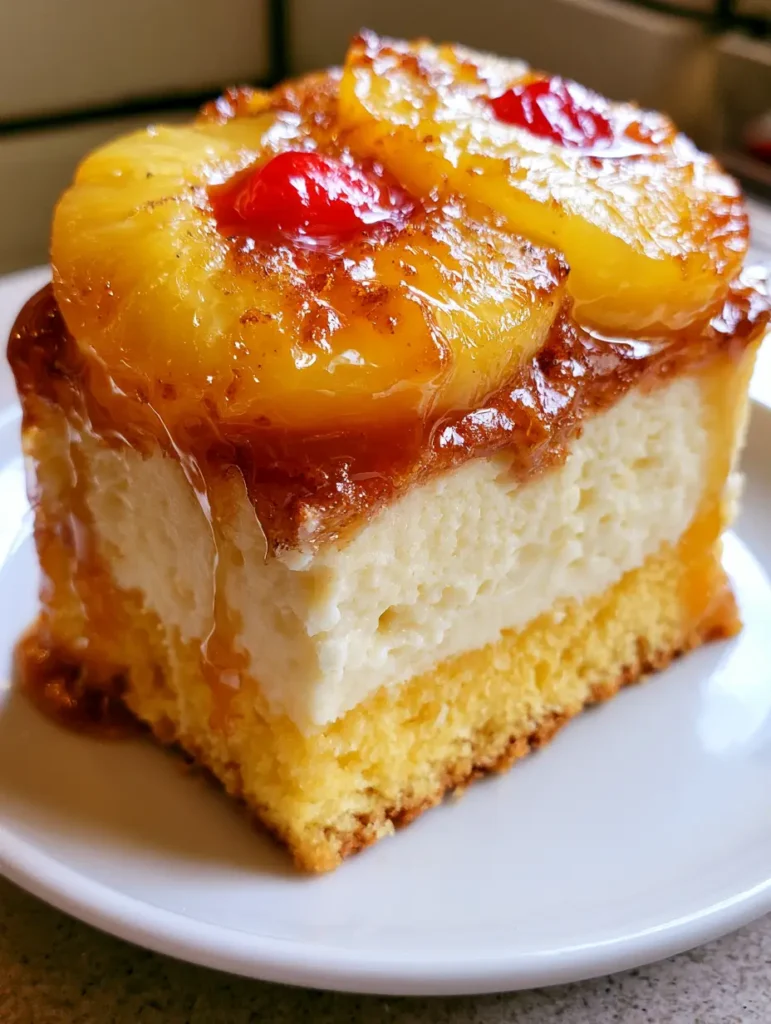 Ananas-Käsekuchen Rezept: Der ultimative Guide für den tropischen Traum 1 Ananas-Käsekuchen Rezept serviert auf einer weißen Keramikplatte mit natürlichem Tageslicht.